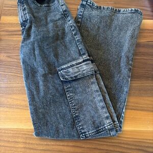 Tinseltown Washed Charcoal Kids Cargo Jeans